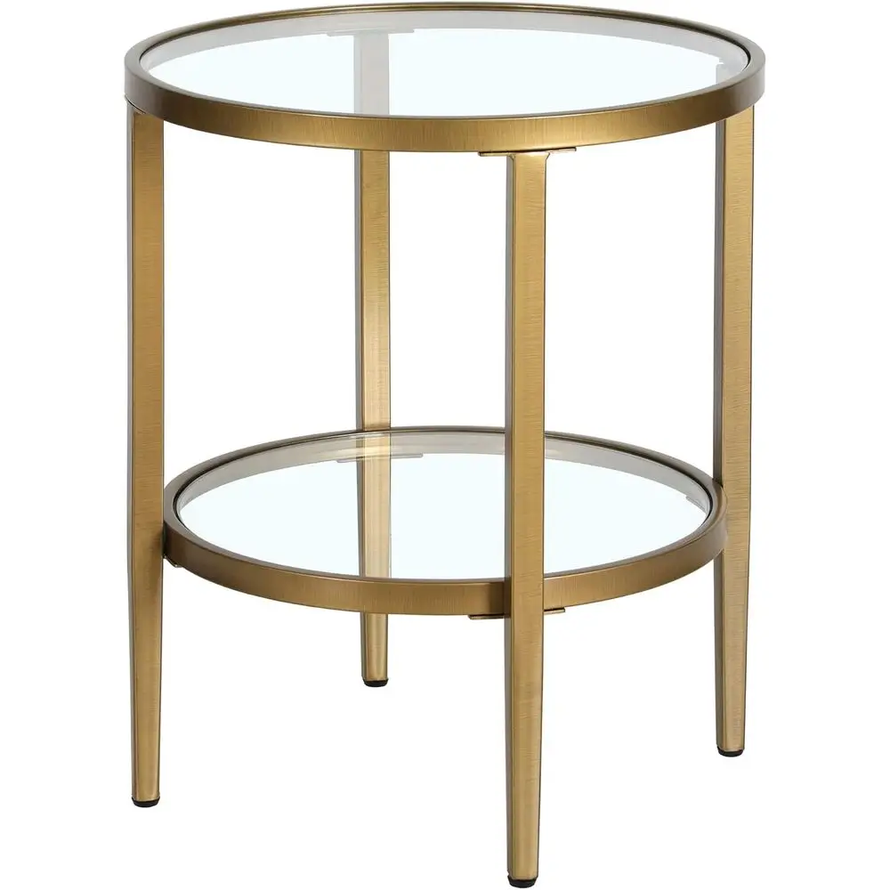 20 Antique Brass Finish Round Side Table with Glass Shelf for Living Room or Bedroom
20 Antique Brass Finish Round Side Table with Glass Shelf for Living Room or Bedroom