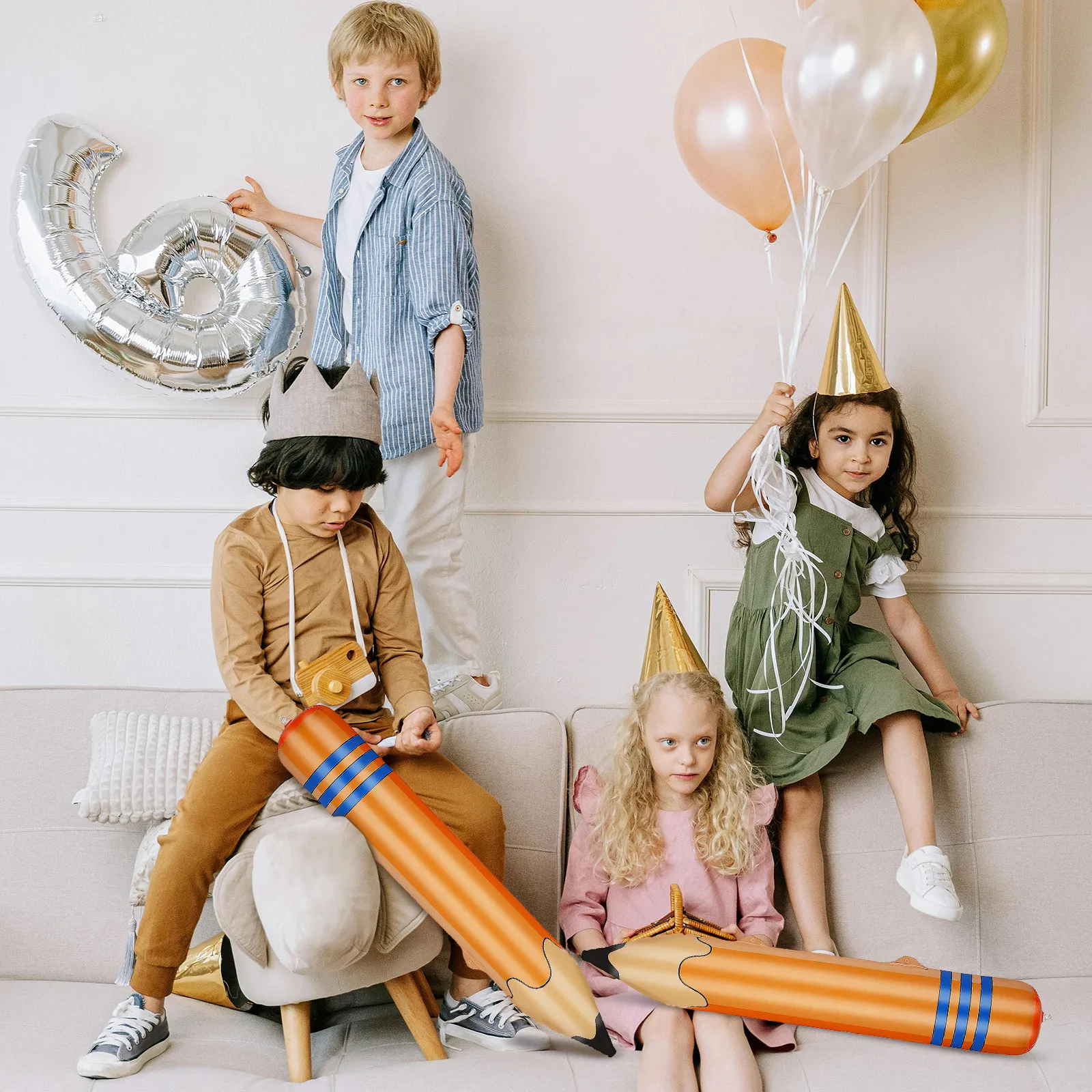 4Pcs Inflatable Giant Pencil Jumbo Pencil Balloon Back to School Decorations Classroom Decoration Party Prop Lightweight
4Pcs Inflatable Giant Pencil Jumbo Pencil Balloon Back to School Decorations Classroom Decoration Party Prop Lightweight