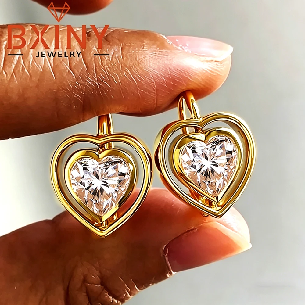 BXINY Bezel Set Heart Cut Moissanite Hoop Earrings 925 Sterling Silver Certified Diamonds Ear Studs for Women Gifts Fine Jewelry
BXINY Bezel Set Heart Cut Moissanite Hoop Earrings 925 Sterling Silver Certified Diamonds Ear Studs for Women Gifts Fine Jewelry