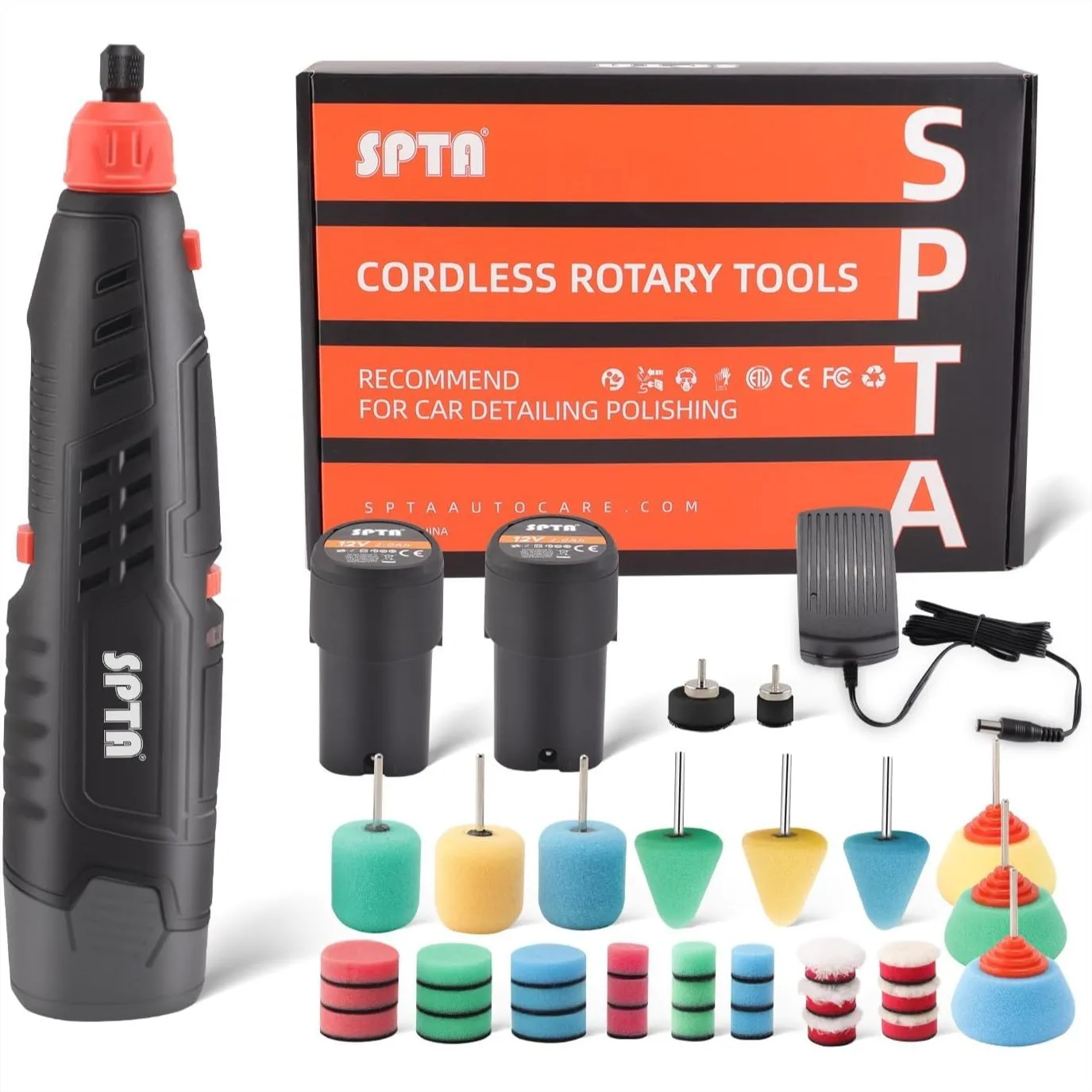 Cordless Rotary Tool - Mini Detail Polisher Kit with 2 Batteries, 6 Speeds for Car Detailing, Polishing, Sanding
Cordless Rotary Tool - Mini Detail Polisher Kit with 2 Batteries, 6 Speeds for Car Detailing, Polishing, Sanding