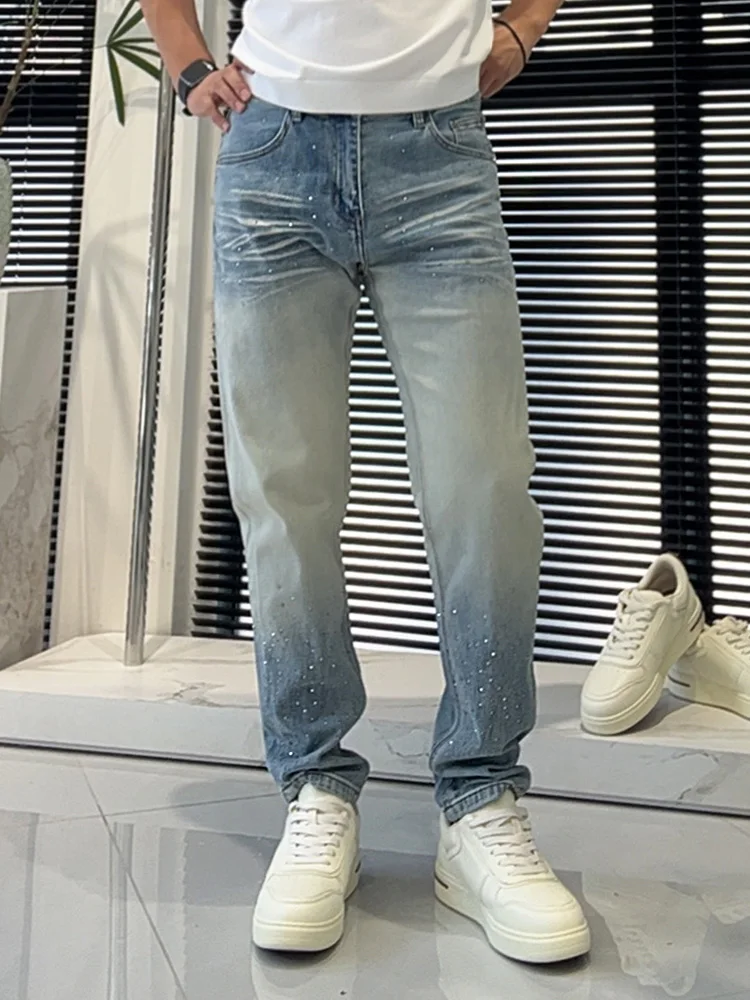 Men's Summer Fashion Loose Straight Leg Jeans with Rhinestones Washed out Gradient Blue Casual Wear for All Seasons
Men's Summer Fashion Loose Straight Leg Jeans with Rhinestones Washed out Gradient Blue Casual Wear for All Seasons