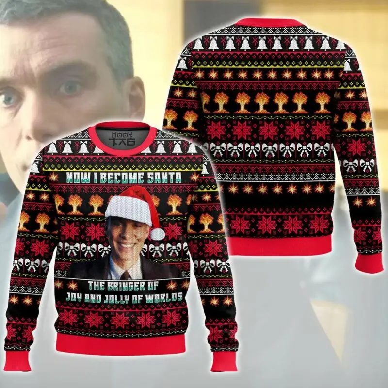 Oppenheimer Now I Become Santa Ugly Christmas Sweater Funny Holiday Party Pullover Oversize Sweater Mens Womens Xmas Gift 2026
Oppenheimer Now I Become Santa Ugly Christmas Sweater Funny Holiday Party Pullover Oversize Sweater Mens Womens Xmas Gift 2026