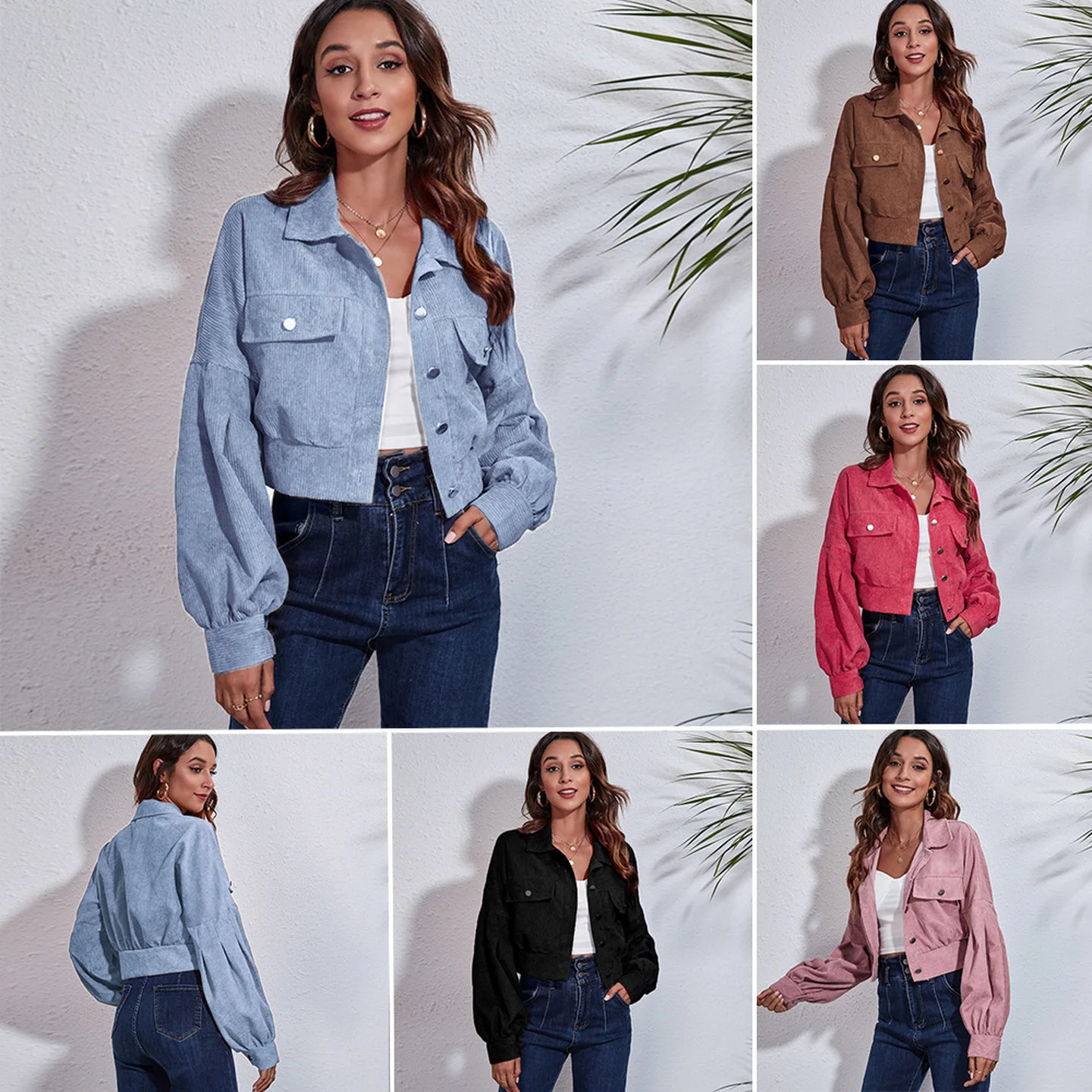 Women's Corduroy Jacket Short Outerwear Sve Windlight Fashion Spring Season Other Material 100% Apply to Female Gender
Women's Corduroy Jacket Short Outerwear Sve Windlight Fashion Spring Season Other Material 100% Apply to Female Gender