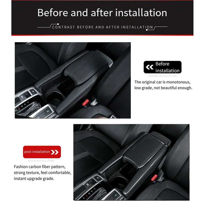 Armrest Box Protective Cover Center Armrest Trim Sticker For Honda Civic 2016-2020 Carbon Fiber Storage Box Cover Accessories-A6
Armrest Box Protective Cover Center Armrest Trim Sticker For Honda Civic 2016-2020 Carbon Fiber Storage Box Cover Accessories-A6