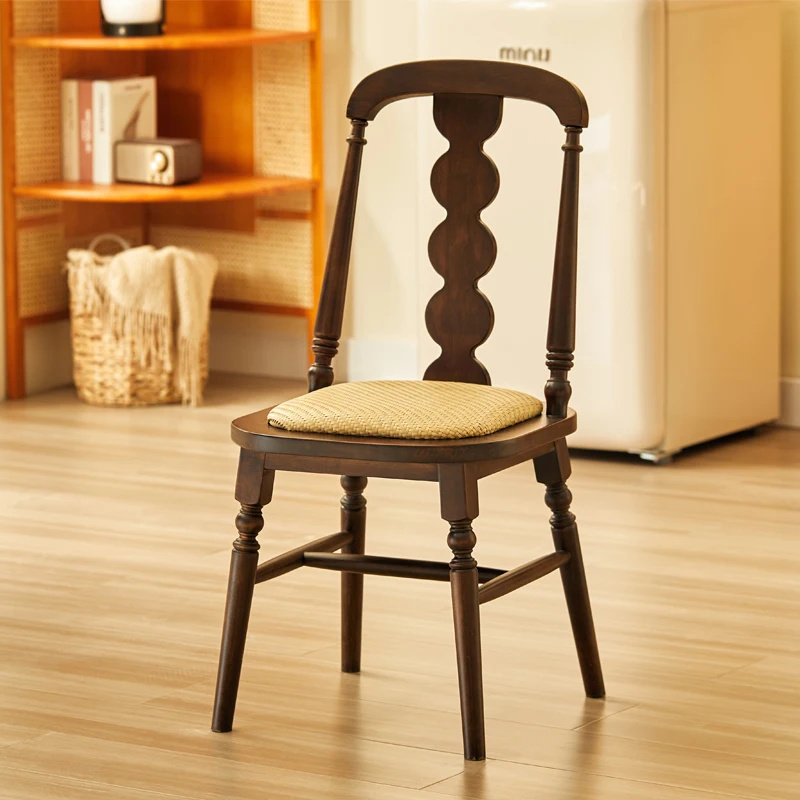 French Retro Dining Chair Antique Home Minimalist Design Solid Wood High-end Feel Durable American Style Backrest Home Furniture
French Retro Dining Chair Antique Home Minimalist Design Solid Wood High-end Feel Durable American Style Backrest Home Furniture