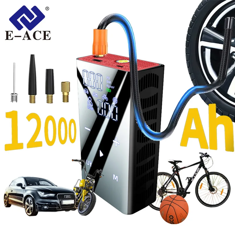 Воздушный насос E-ACE 150PSI Портативный автомобильный насос для накачивания шин 8000 мАч Цифровой электрический беспроводной воздушный компрессор для велосипедного мяча мотоцикла
Воздушный насос E-ACE 150PSI Портативный автомобильный насос для накачивания шин 8000 мАч Цифровой электрический беспроводной воздушный компрессор для велосипедного мяча мотоцикла
