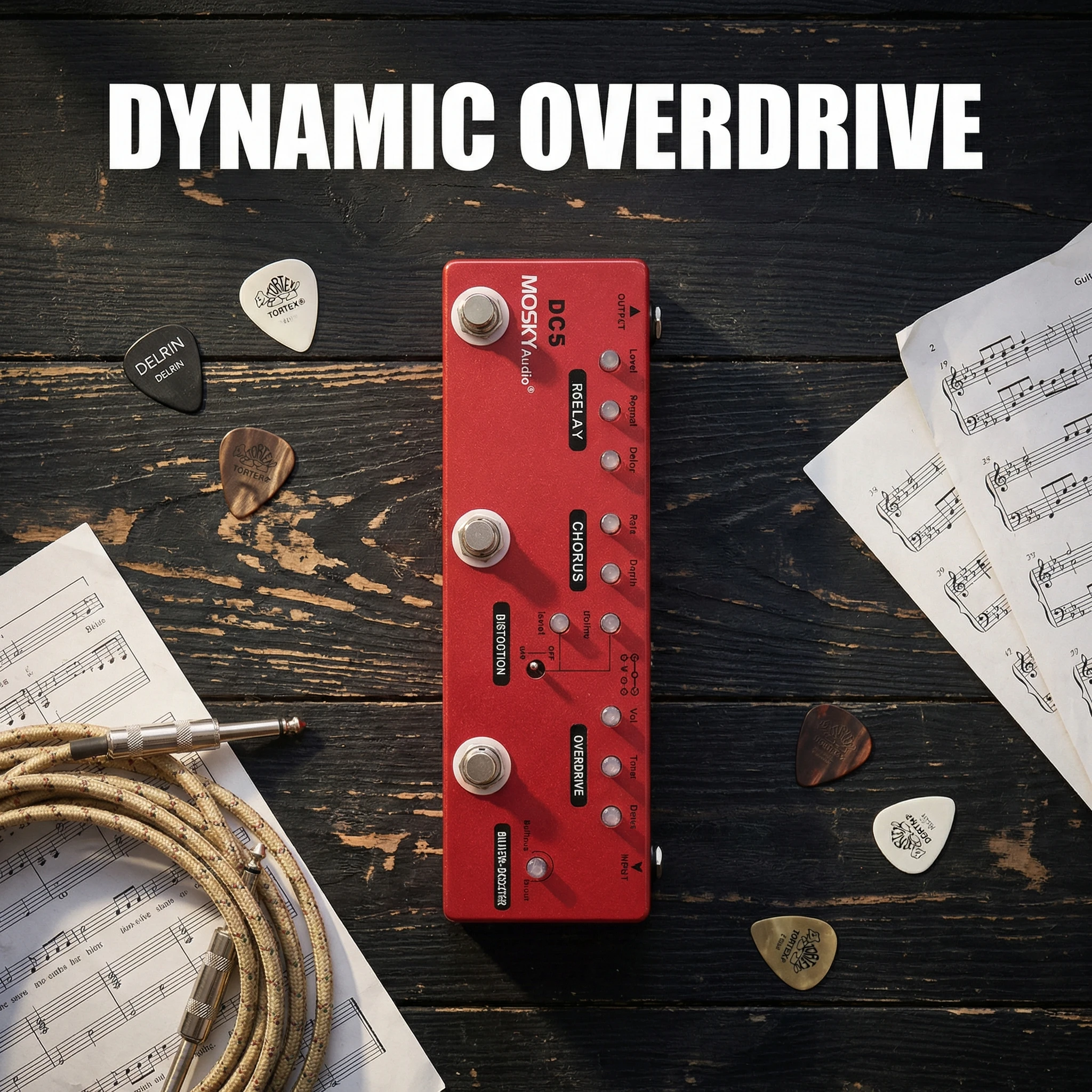 Мультиэффект-педаль для гитары MOSKYAUDIO DC5: дилэй, хорус, дисторшн, овердрайв, буст
Мультиэффект-педаль для гитары MOSKYAUDIO DC5: дилэй, хорус, дисторшн, овердрайв, буст