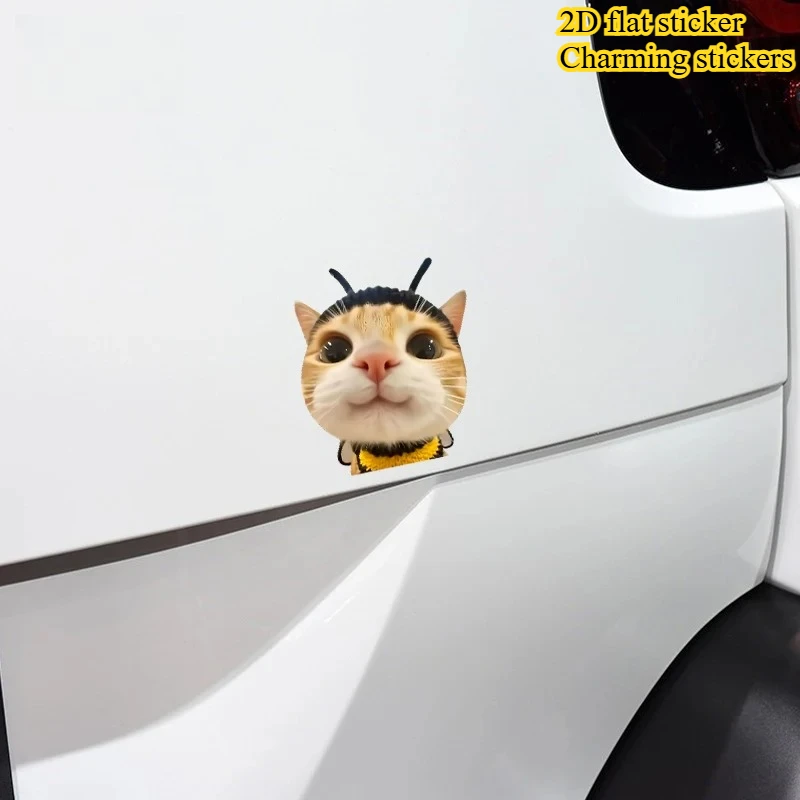 2D Flat Cute Bee Cat Waterproof Reflective Vinyl Sticker, Lovely Hakimi Animal Creative Decal for Car Body Window Decor
2D Flat Cute Bee Cat Waterproof Reflective Vinyl Sticker, Lovely Hakimi Animal Creative Decal for Car Body Window Decor
