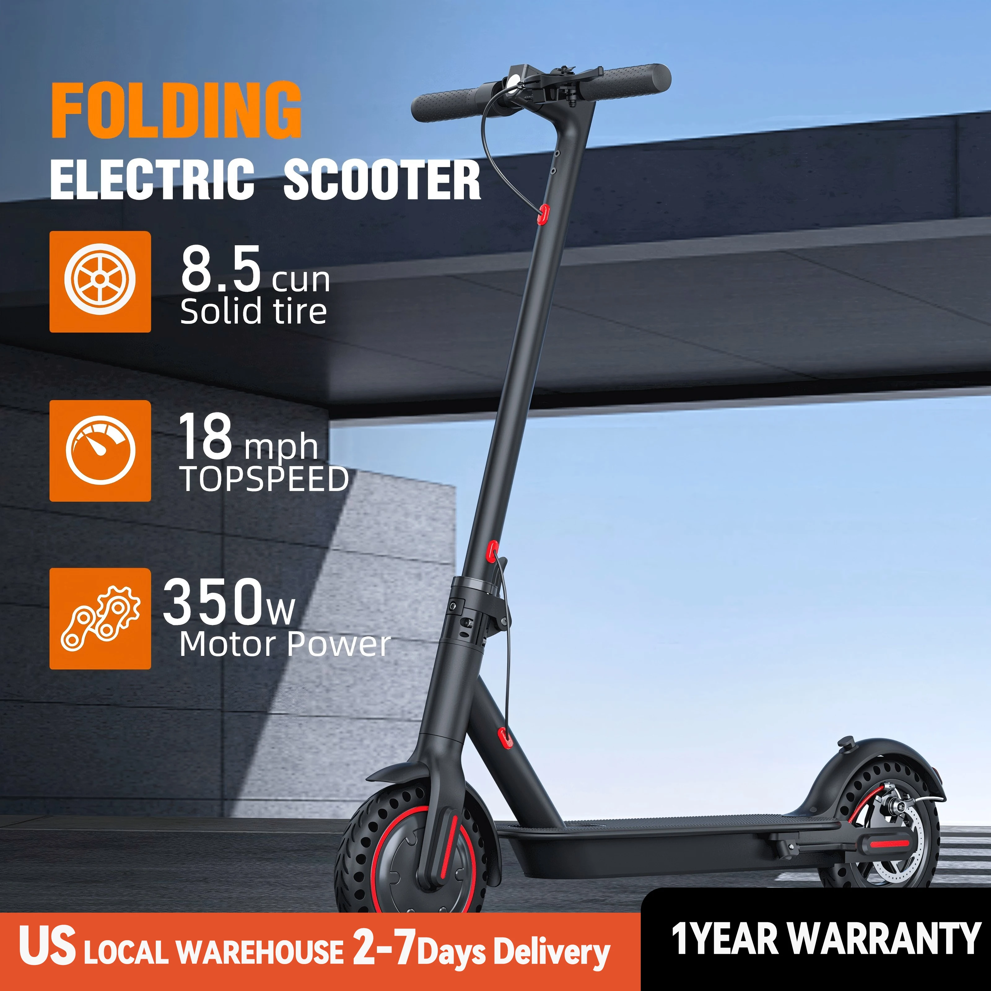 Adult Foldable Electric Scooter, 350W Powerful Motor, 8.5" Solid Tires, 25-30KM/H, 30-35KM Miles Range,Dual Braking E-Scooter
Adult Foldable Electric Scooter, 350W Powerful Motor, 8.5" Solid Tires, 25-30KM/H, 30-35KM Miles Range,Dual Braking E-Scooter