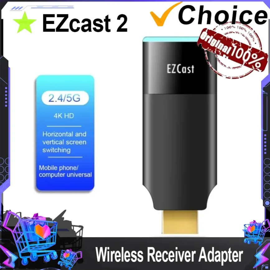 Ezcast2 5G HDMI-совместимый беспроводной адаптер приемника Дисплей Dongle Miracast Airplay Зеркальная ТВ-палка для IOS Android Телефон ПК
Ezcast2 5G HDMI-совместимый беспроводной адаптер приемника Дисплей Dongle Miracast Airplay Зеркальная ТВ-палка для IOS Android Телефон ПК