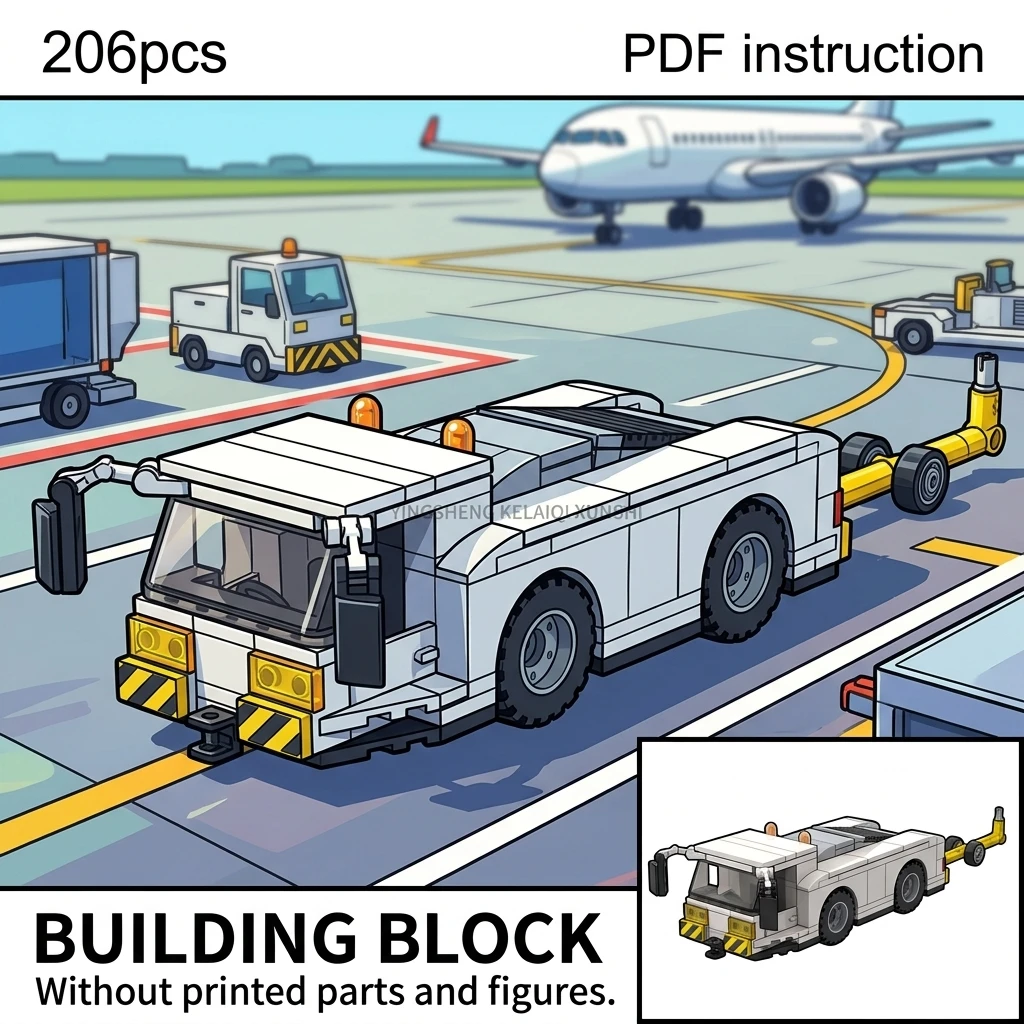 MOC Airport Pushback Tractor Building Blocks Aircraft Tug Car Ground Support Equipment Diorama Display Adult Brick Set 206PCS
MOC Airport Pushback Tractor Building Blocks Aircraft Tug Car Ground Support Equipment Diorama Display Adult Brick Set 206PCS