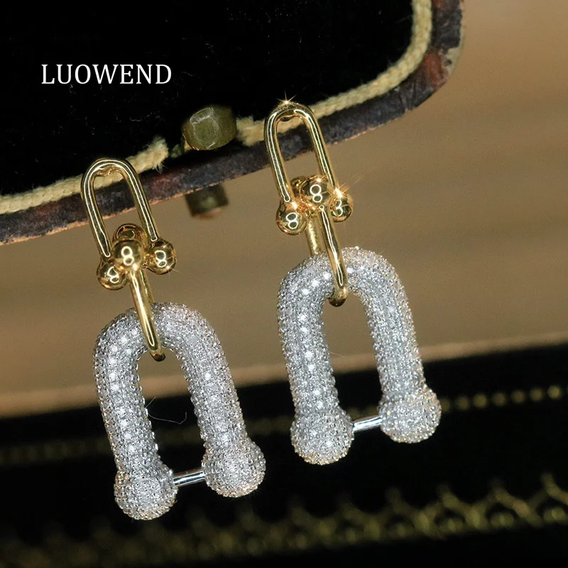 LUOWEND 100% 18K White+Yellow Gold Earrings Luxury Design 0.90carat Real Natural Diamond Drop Earrings for Women Fine Jewelry
LUOWEND 100% 18K White+Yellow Gold Earrings Luxury Design 0.90carat Real Natural Diamond Drop Earrings for Women Fine Jewelry