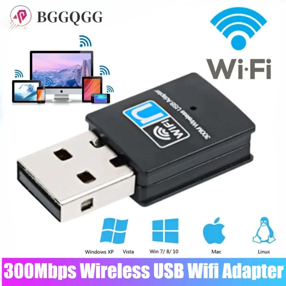 300Mbps USB WiFi Adapter 802.11N Wireless Network Card 2.4GHz Dongle Adapter Ethernet for PC Desktop Laptop Windows 7 8 10 11
300Mbps USB WiFi Adapter 802.11N Wireless Network Card 2.4GHz Dongle Adapter Ethernet for PC Desktop Laptop Windows 7 8 10 11