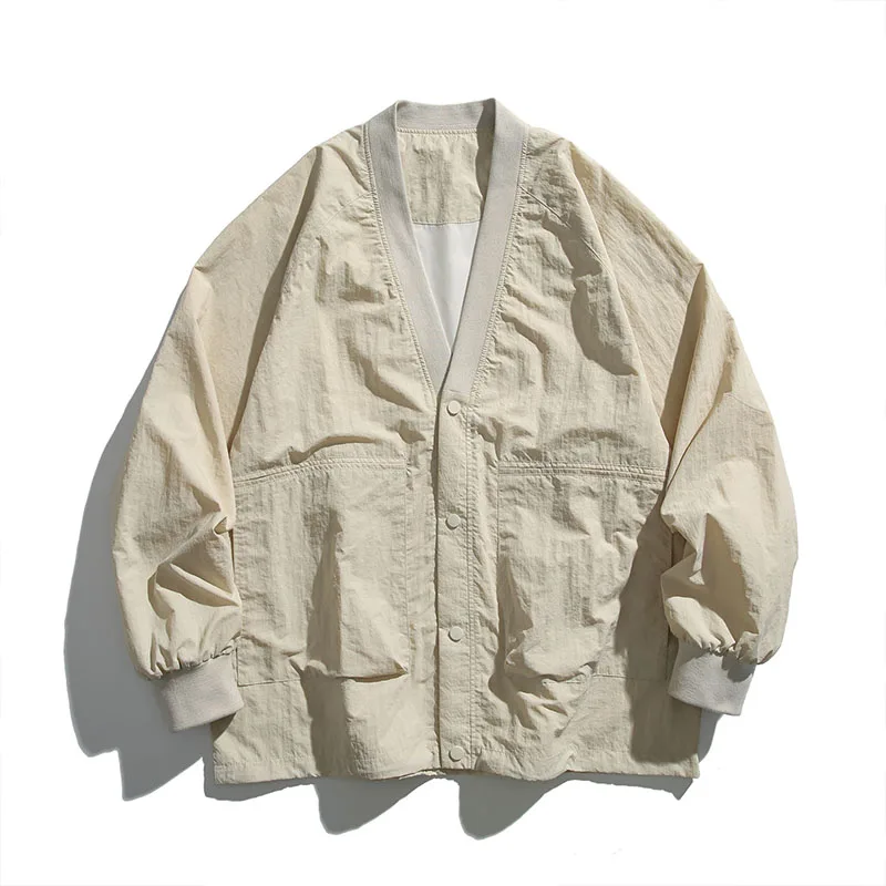 Retro Japan Style Solid Color V-Neck Stand Collar Casual Jacket Raglan Sleeves Workwear Men Loose Coat
Retro Japan Style Solid Color V-Neck Stand Collar Casual Jacket Raglan Sleeves Workwear Men Loose Coat