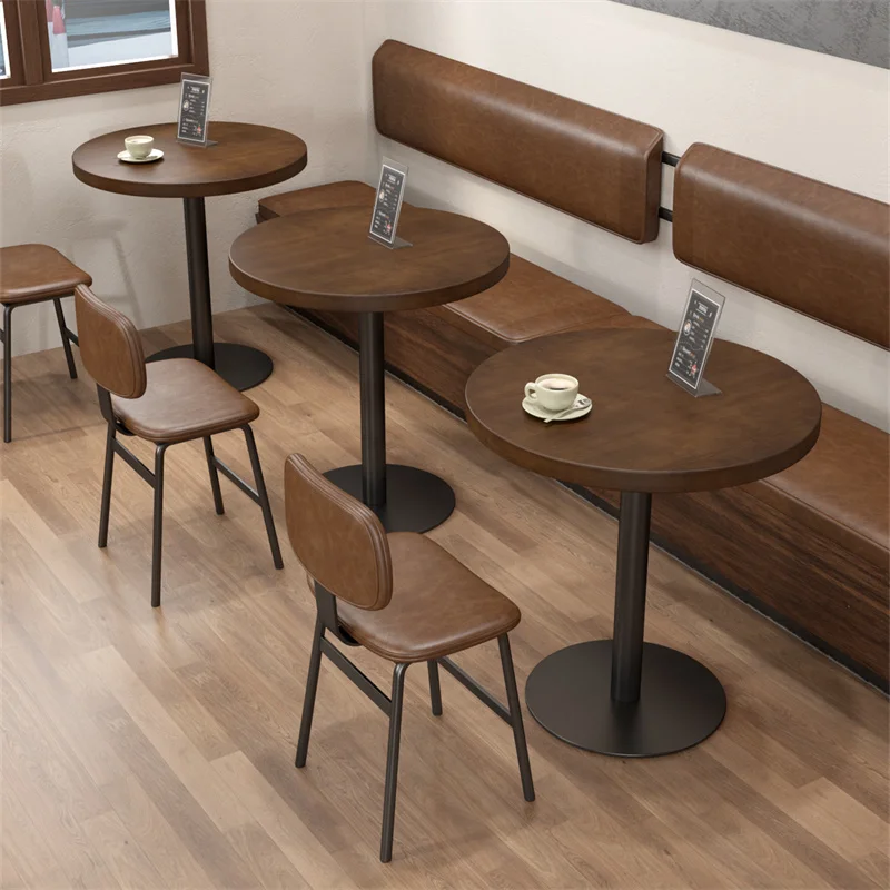 Retro style cafe solid wood small round table dining table household living room apartment theme dining room
Retro style cafe solid wood small round table dining table household living room apartment theme dining room