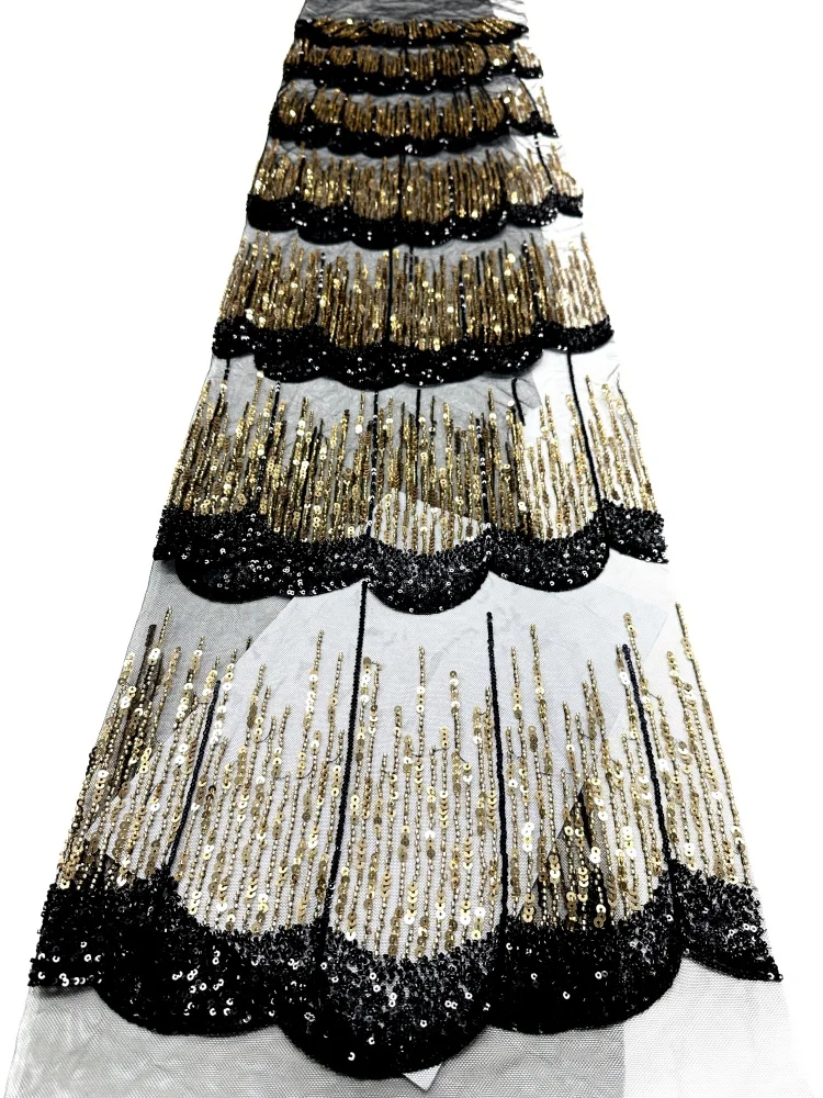 Luxury African Groom Beaded Lace Fabric 2026 French Sequins Lace 5 Yards Nigerian Embroidery Mesh Lace For Wedding Party Dress
Luxury African Groom Beaded Lace Fabric 2026 French Sequins Lace 5 Yards Nigerian Embroidery Mesh Lace For Wedding Party Dress