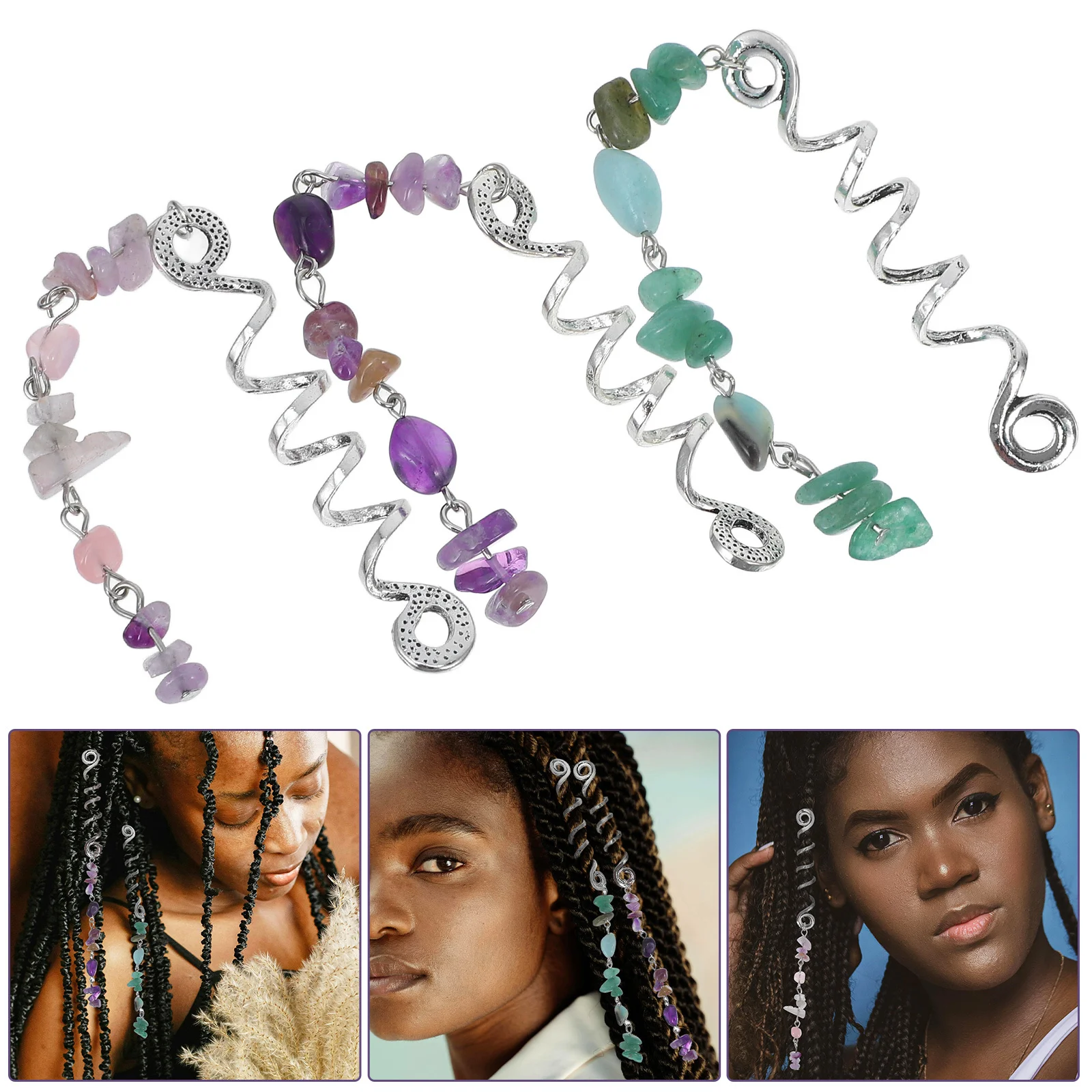 3Pcs Alloy Stone Braid Hair Accessories Charms Jewelry Cuffs Easy Use Repeatedly Wearable Charms for Hair Braids
3Pcs Alloy Stone Braid Hair Accessories Charms Jewelry Cuffs Easy Use Repeatedly Wearable Charms for Hair Braids