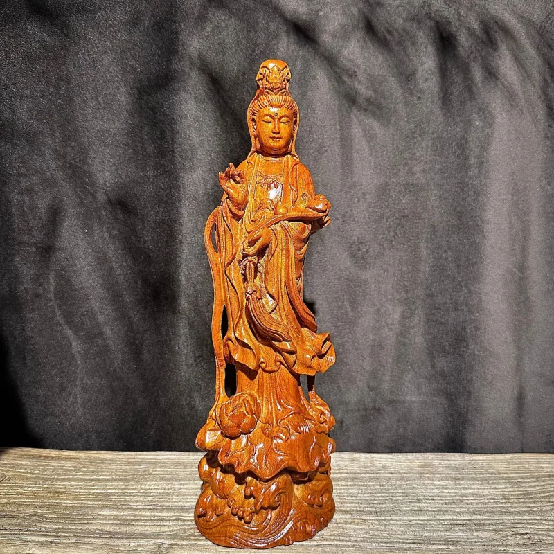 Деревянная резная статуэтка Будды Гуаньинь из палисандра, резьба по дереву, для домашнего поклонения, изделие из красного дерева
Деревянная резная статуэтка Будды Гуаньинь из палисандра, резьба по дереву, для домашнего поклонения, изделие из красного дерева