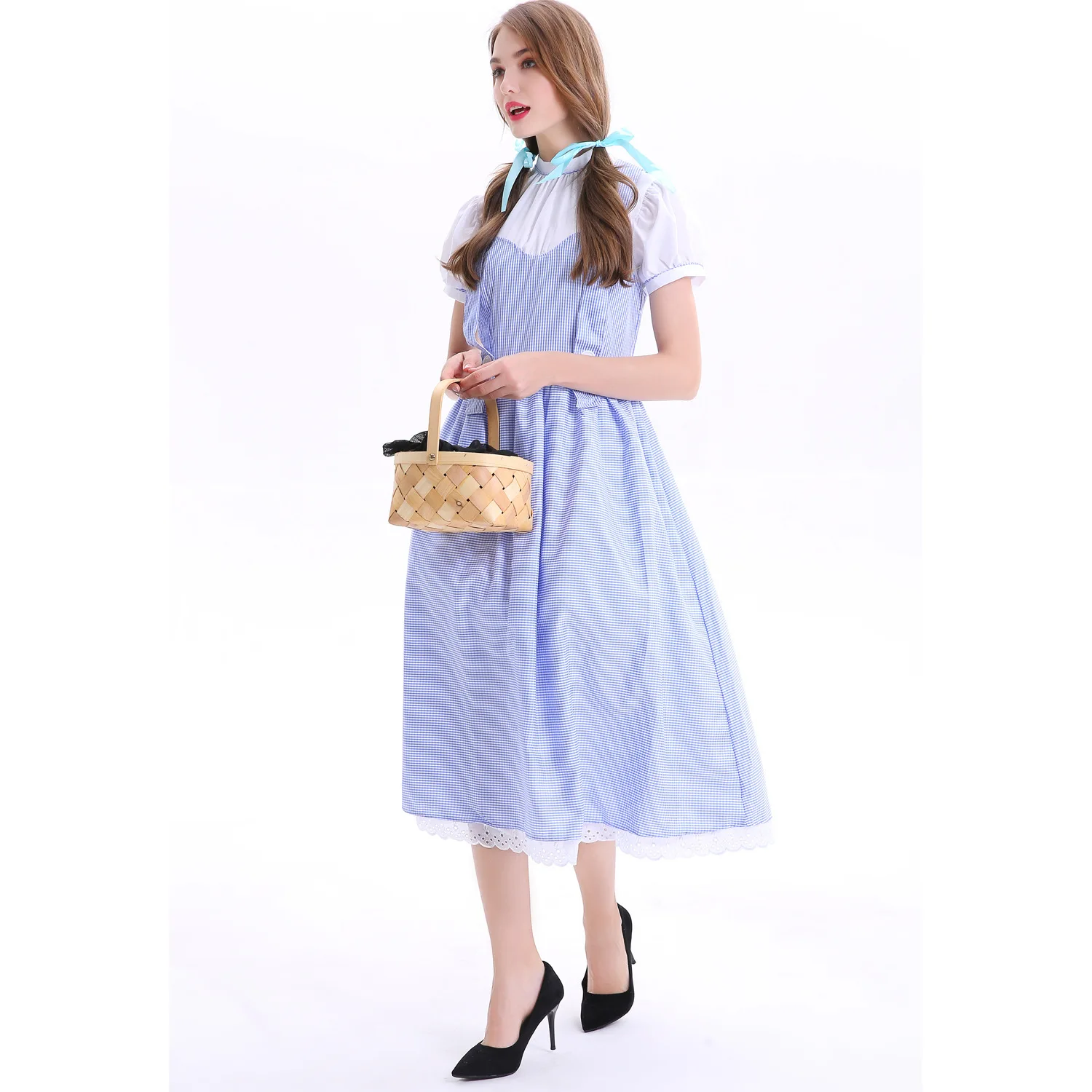 Women Costumes Wizard of Oz Dorothy Alice Cosplay Blue Plaid Pastoral Maid Dress Carnival Halloween Sexy Vintage Party Dresses
Women Costumes Wizard of Oz Dorothy Alice Cosplay Blue Plaid Pastoral Maid Dress Carnival Halloween Sexy Vintage Party Dresses