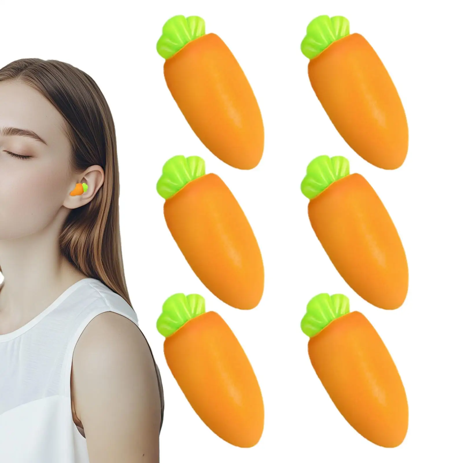 Sleeping Ear Plugs 6 Pieces Soft Reusable Hearing Protection Earplugs Waterproof Soft Hearing Protection Carrot Shape Earbuds
Sleeping Ear Plugs 6 Pieces Soft Reusable Hearing Protection Earplugs Waterproof Soft Hearing Protection Carrot Shape Earbuds
