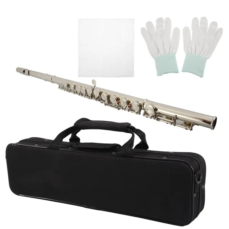 HOTB72A 16 Closed Open Holes C Key Professional Transverse Flute Concert Musical Instrument With Box Cleaning Cloth Stick Gloves
HOTB72A 16 Closed Open Holes C Key Professional Transverse Flute Concert Musical Instrument With Box Cleaning Cloth Stick Gloves