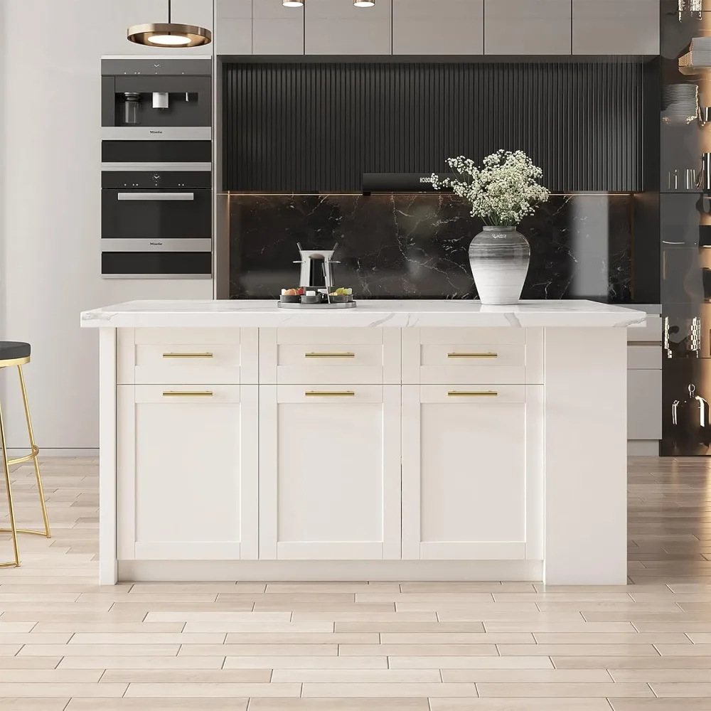 72'' Modern White Kitchen Island with Storage & 3 Drawers Marble Top Dining Table for Kitchens,Kitchen Cabinets
72'' Modern White Kitchen Island with Storage & 3 Drawers Marble Top Dining Table for Kitchens,Kitchen Cabinets