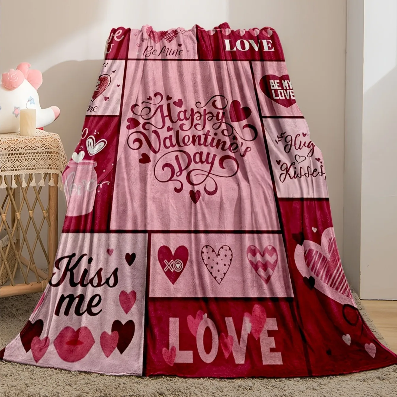 Одеяло с коллажем на День святого Валентина, мягкое уютное фланелевое одеяло, романтический подарок для домашнего декора «С Днем святого Валентина» для дивана-кровати
Одеяло с коллажем на День святого Валентина, мягкое уютное фланелевое одеяло, романтический подарок для домашнего декора «С Днем святого Валентина» для дивана-кровати