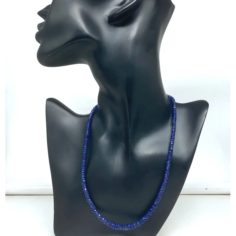 Natural Blue Sapphire Necklace 20” Faceted Round Beads Silver Clasp
Natural Blue Sapphire Necklace 20” Faceted Round Beads Silver Clasp