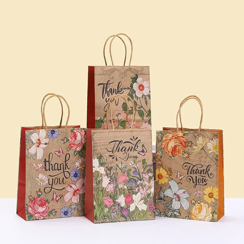50pcs Vintage Floral Series Thank You Kraft Paper Handbags Gift Packaging Holiday Party Gift Bags
50pcs Vintage Floral Series Thank You Kraft Paper Handbags Gift Packaging Holiday Party Gift Bags