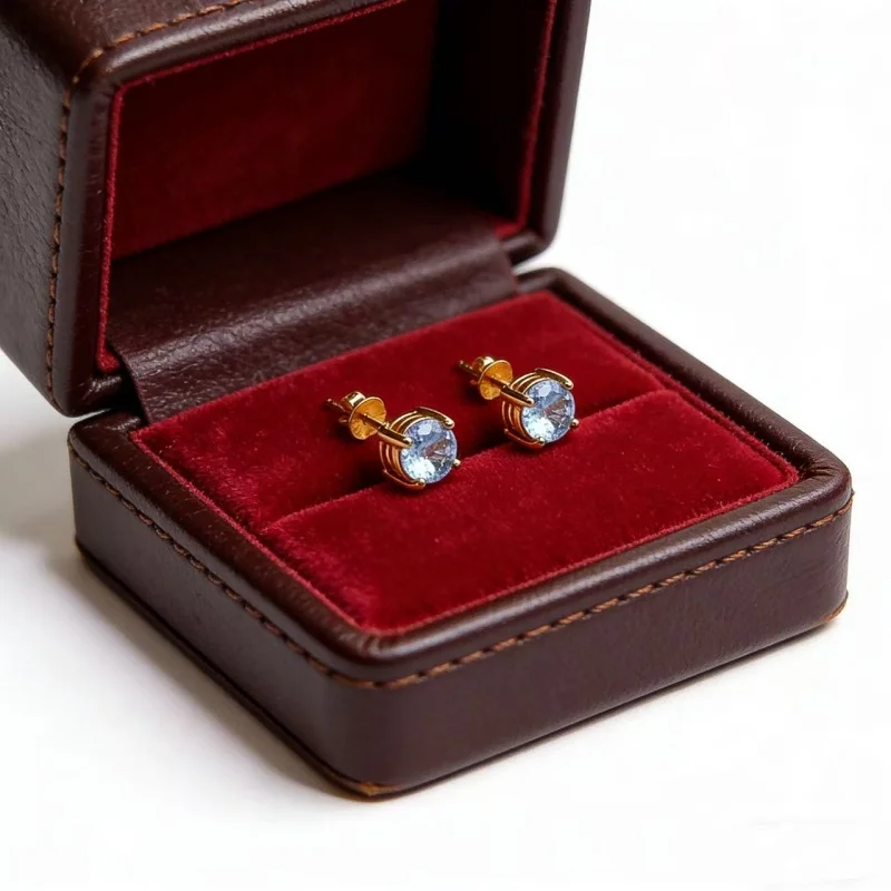 S925 Sterling Silver Gold Plated Natural Aquamarine Stud Earrings 4mm round Cut Blue Gemstone Minimalist Jewelry
S925 Sterling Silver Gold Plated Natural Aquamarine Stud Earrings 4mm round Cut Blue Gemstone Minimalist Jewelry