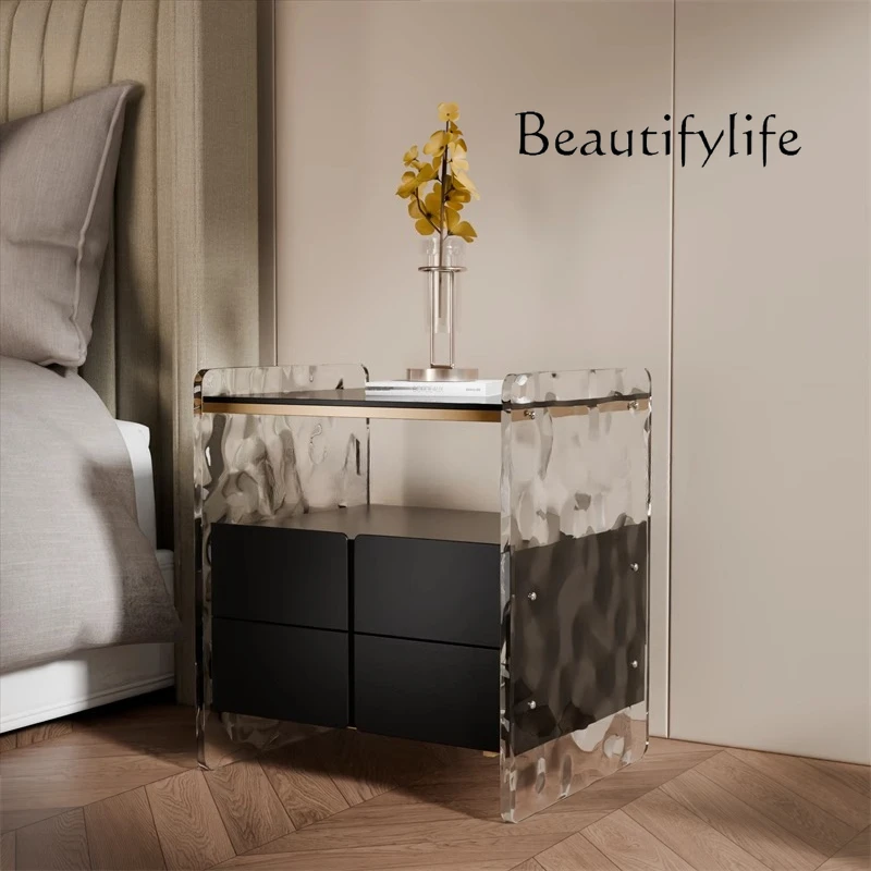 Italian minimalist bedside table simple modern light luxury designer bedroom marble high-end storage
Italian minimalist bedside table simple modern light luxury designer bedroom marble high-end storage