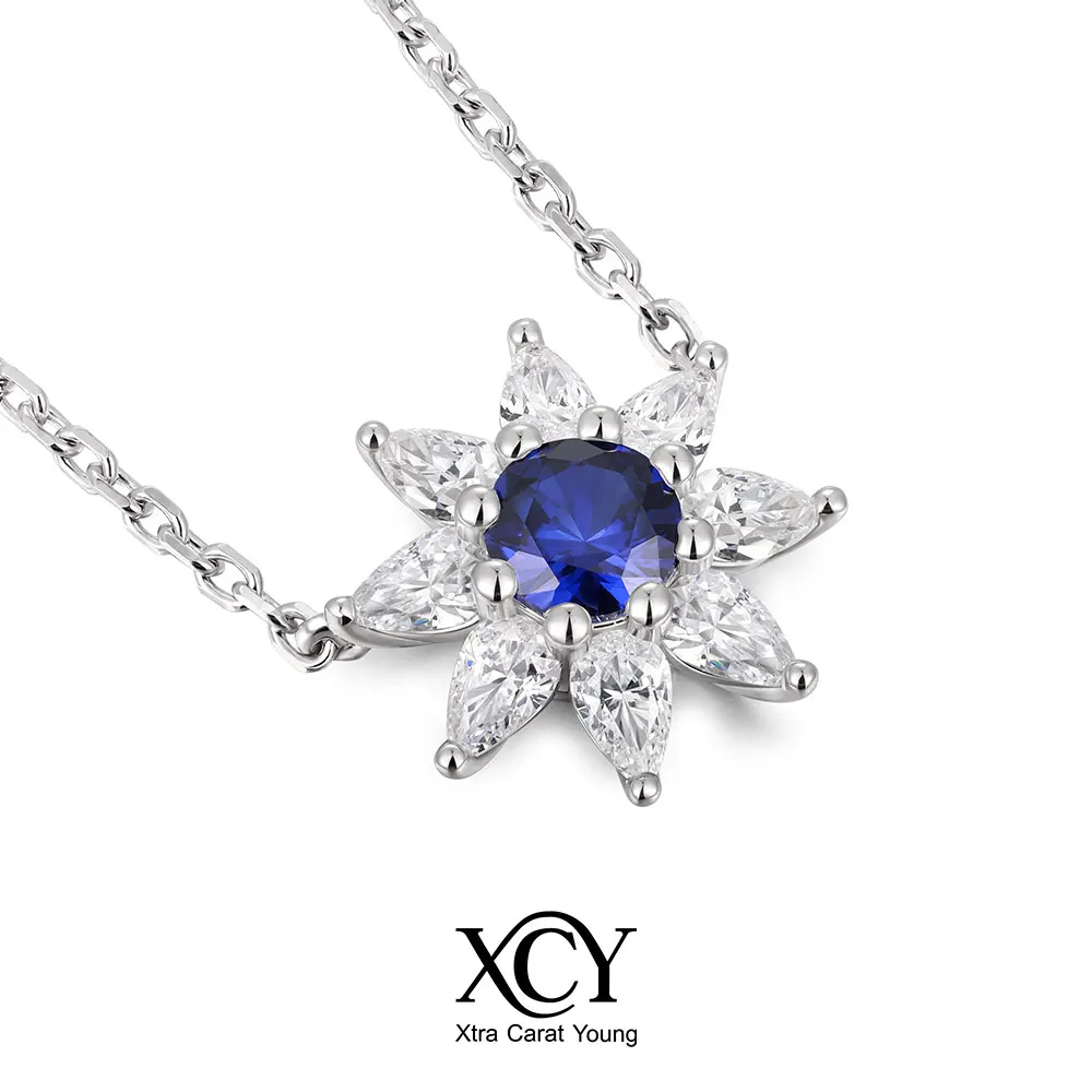 XCY Simulated Sapphire Star Flower Necklace for Women Sparkling 5A Zircon Diamond Pendant Party Wedding Anniversary Jewelry Gift
XCY Simulated Sapphire Star Flower Necklace for Women Sparkling 5A Zircon Diamond Pendant Party Wedding Anniversary Jewelry Gift