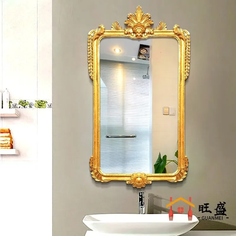 European retro carved gold foil square vanity mirror light luxury art wall hanging gold French bathroom bathroom mirror
European retro carved gold foil square vanity mirror light luxury art wall hanging gold French bathroom bathroom mirror