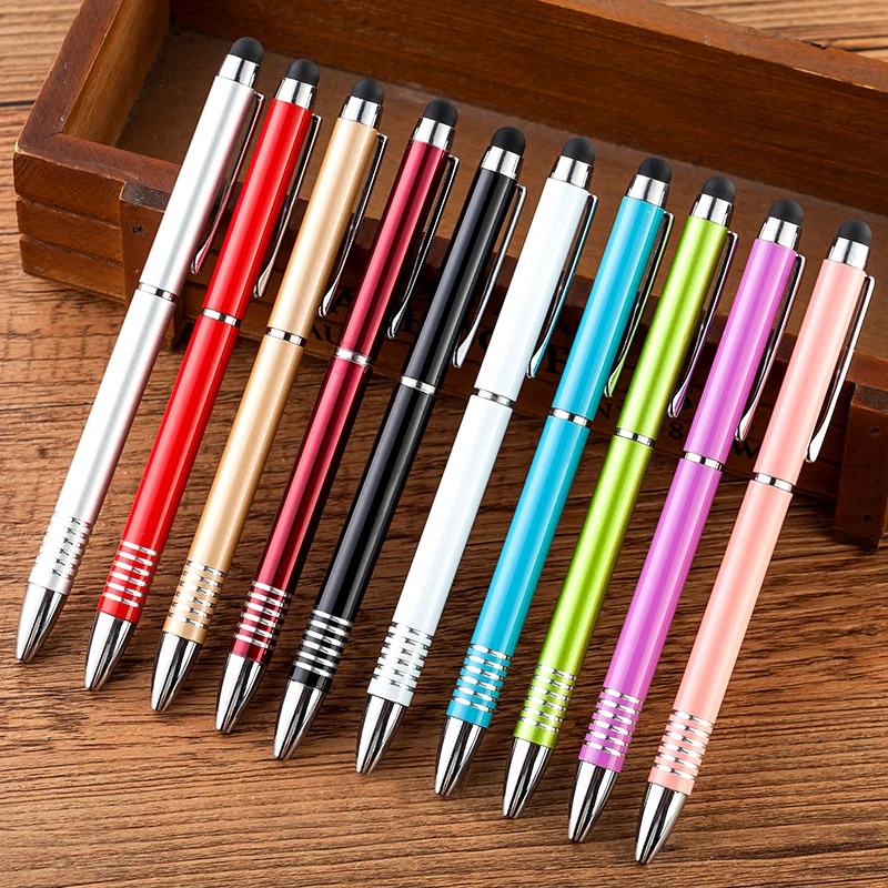 100Pcs/Lot Custom Logo Metal Ballpoint Pen Fashion Creative Stylus Touch For Ipad Iphone Writing Stationery Office School Gift
100Pcs/Lot Custom Logo Metal Ballpoint Pen Fashion Creative Stylus Touch For Ipad Iphone Writing Stationery Office School Gift