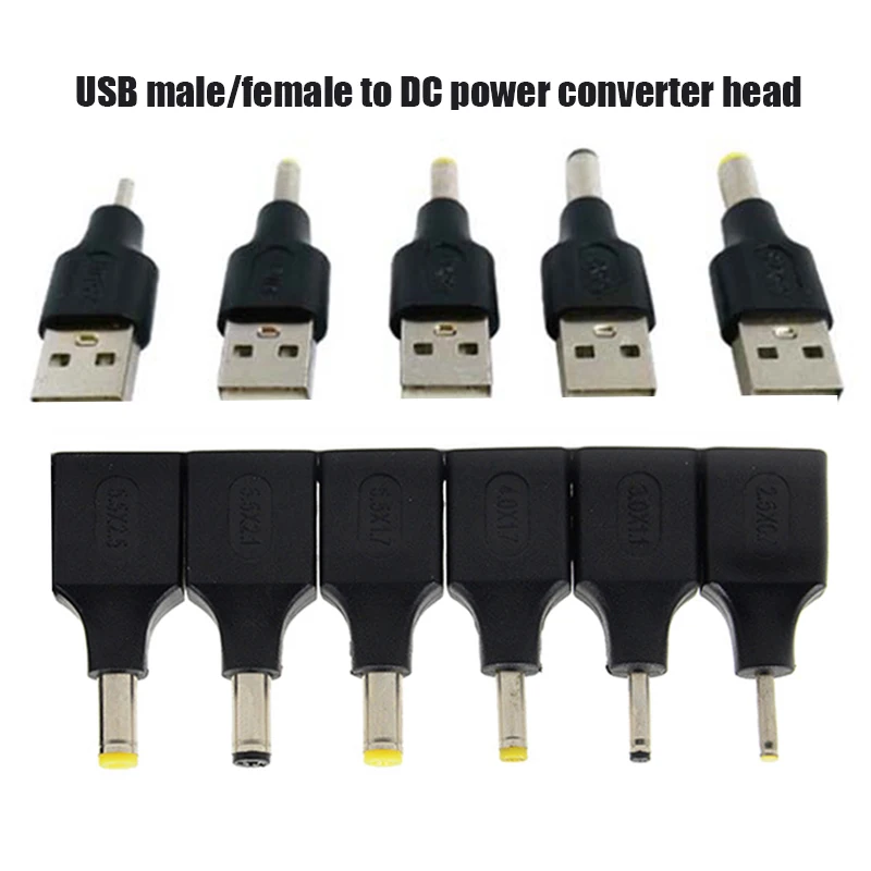 Power Conversion Head USB Male/female To DC Male 2.5 * 0.7/3.0 * 1.1/3.0 * 1.35/4.0 * 1.7/5.5 * 1.7-2.5mm USB Plug Charging Head
Power Conversion Head USB Male/female To DC Male 2.5 * 0.7/3.0 * 1.1/3.0 * 1.35/4.0 * 1.7/5.5 * 1.7-2.5mm USB Plug Charging Head