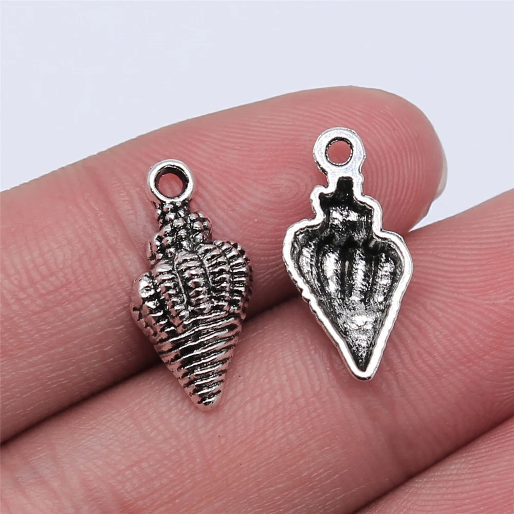 Wholesale 200pcs/bag 19x10mm Antique Silver Color Conch Charms For Jewelry Making DIY Jewelry Findings
Wholesale 200pcs/bag 19x10mm Antique Silver Color Conch Charms For Jewelry Making DIY Jewelry Findings