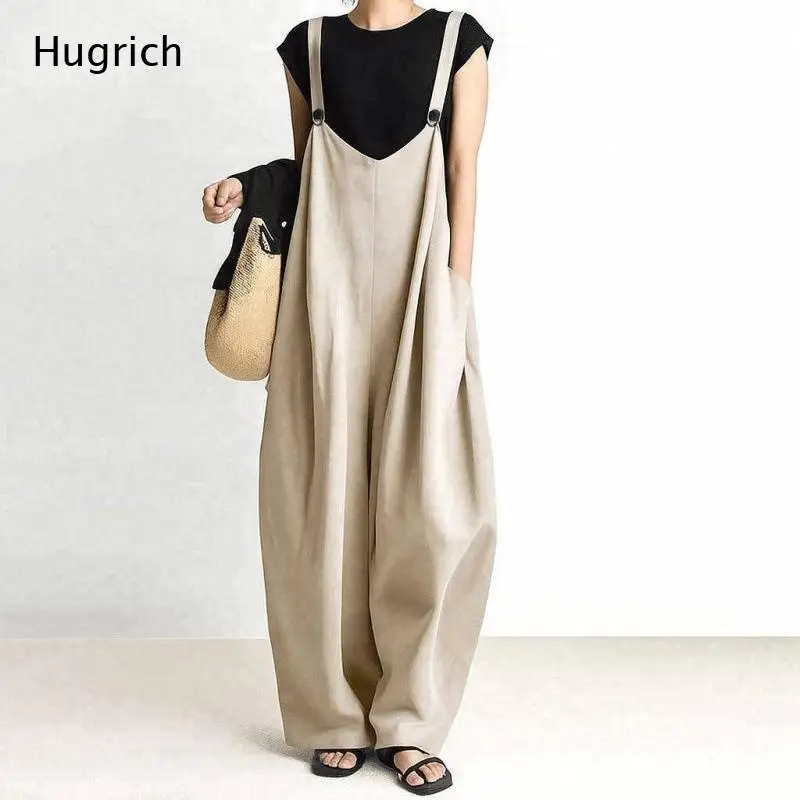 Solid Color Button Adjustable Strap Overall Pant V Neck Loose Oversized Wide Leg Jumpsuit with Side Pockets
Solid Color Button Adjustable Strap Overall Pant V Neck Loose Oversized Wide Leg Jumpsuit with Side Pockets