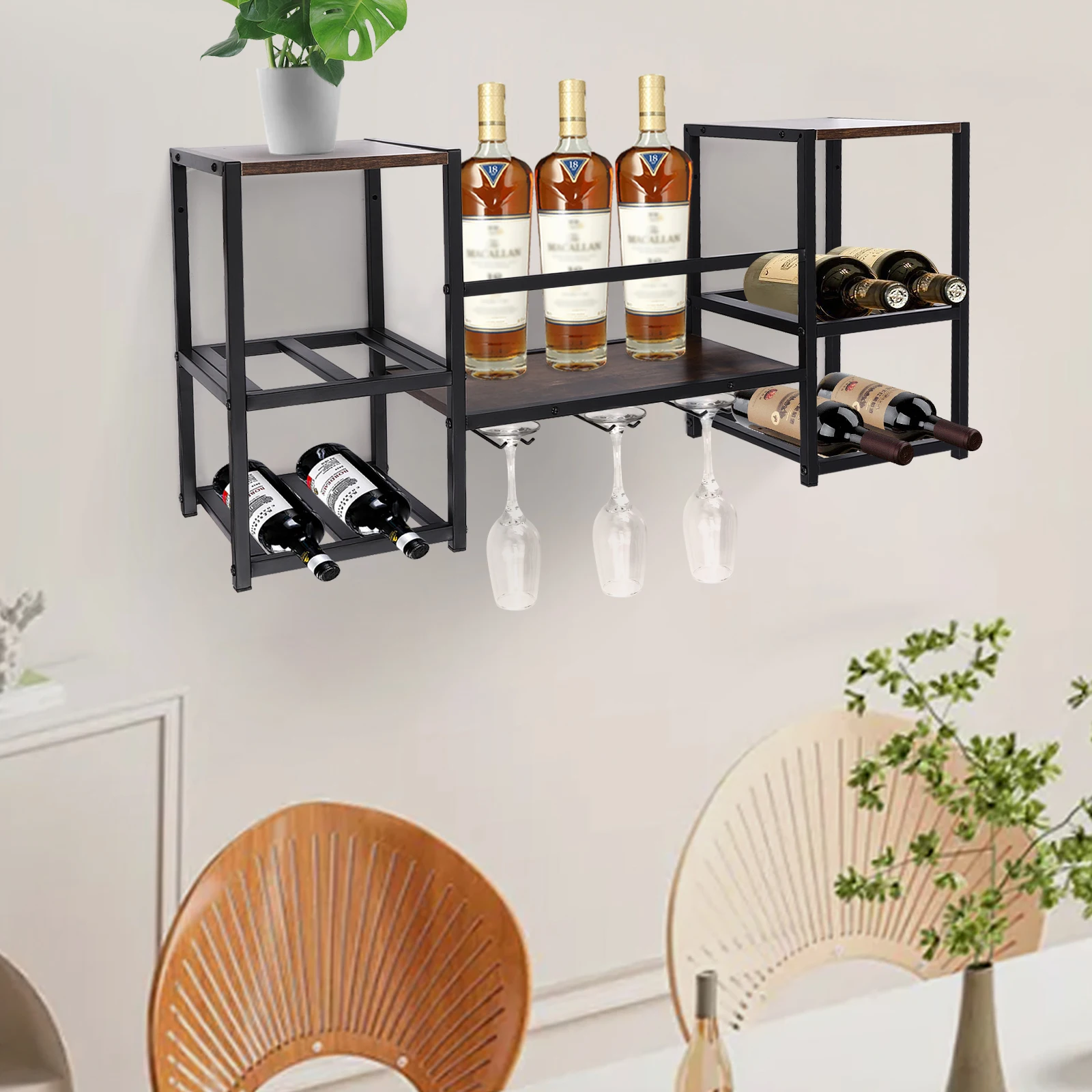 3-Tier Industrial Wall Mounted & Floor Standing Wine Rack, Density Board & Iron Construction, Wear-Resistant Rust-Proof Durable
3-Tier Industrial Wall Mounted & Floor Standing Wine Rack, Density Board & Iron Construction, Wear-Resistant Rust-Proof Durable