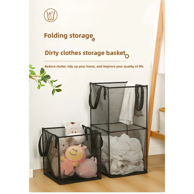Foldable Large Square Mesh Laundry Hamper with Reinforced Handles - Collapsible Dirty Clothes Storage Basket for Home
Foldable Large Square Mesh Laundry Hamper with Reinforced Handles - Collapsible Dirty Clothes Storage Basket for Home