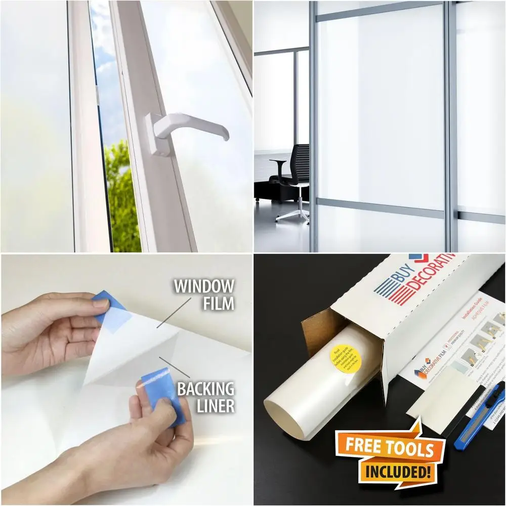 White Frosted Privacy Window Film by MTWH - 48in x 7ft Matte Decorative Film
White Frosted Privacy Window Film by MTWH - 48in x 7ft Matte Decorative Film