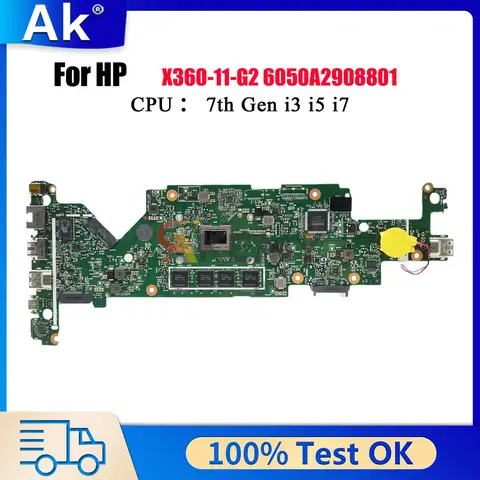 6050A2908801 For HP ProBook X360 11 G2 EE Laptop Motherboard 932688-601 932687-601 With M3-7Y30 i5-7Y54 CPU 4G/8G RAM