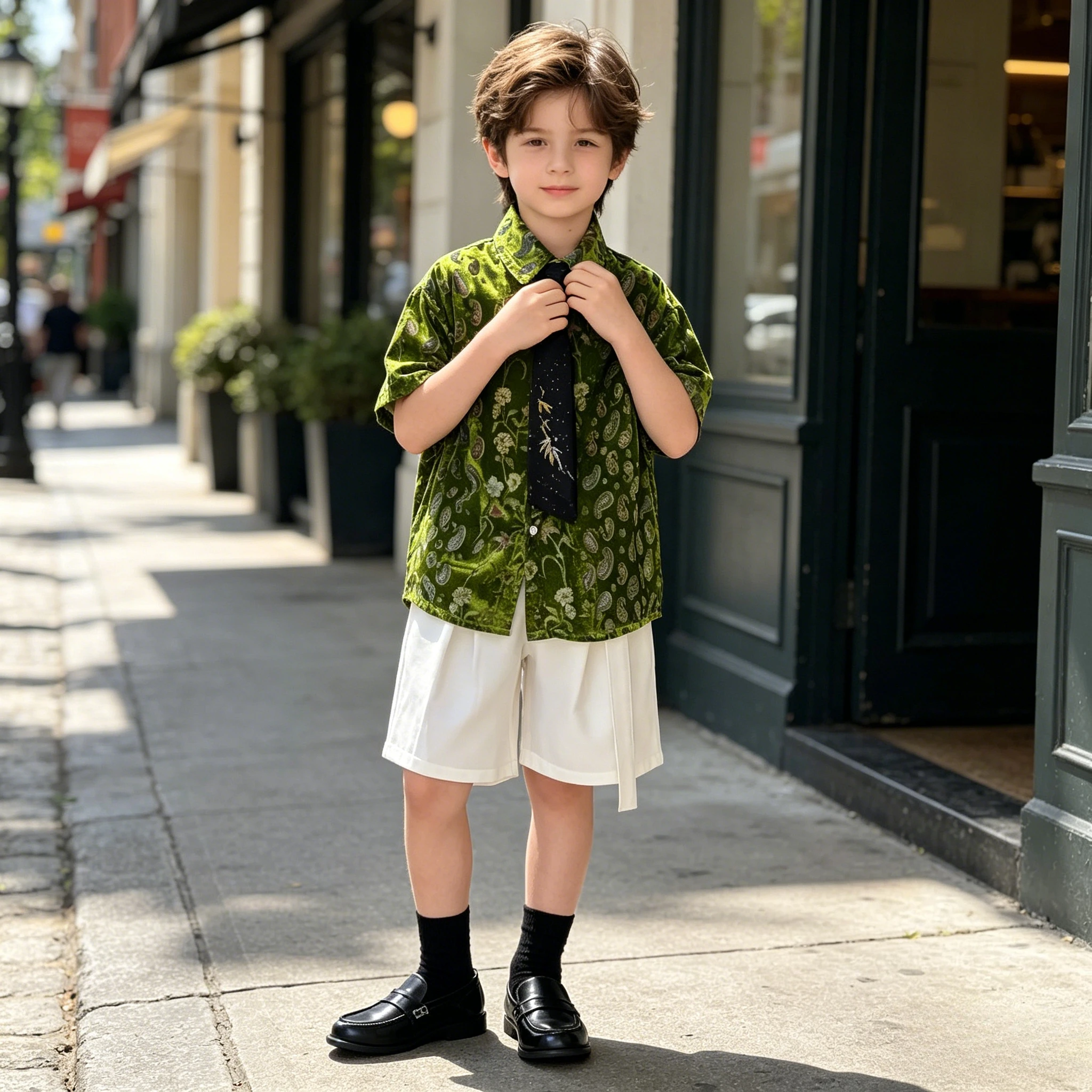 Boys New Chinese Style Printed Shirt Set Retro Floral Print Short Sleeve 2pcs Outfit with Embroidered Tie Kids Summer Costumes
Boys New Chinese Style Printed Shirt Set Retro Floral Print Short Sleeve 2pcs Outfit with Embroidered Tie Kids Summer Costumes