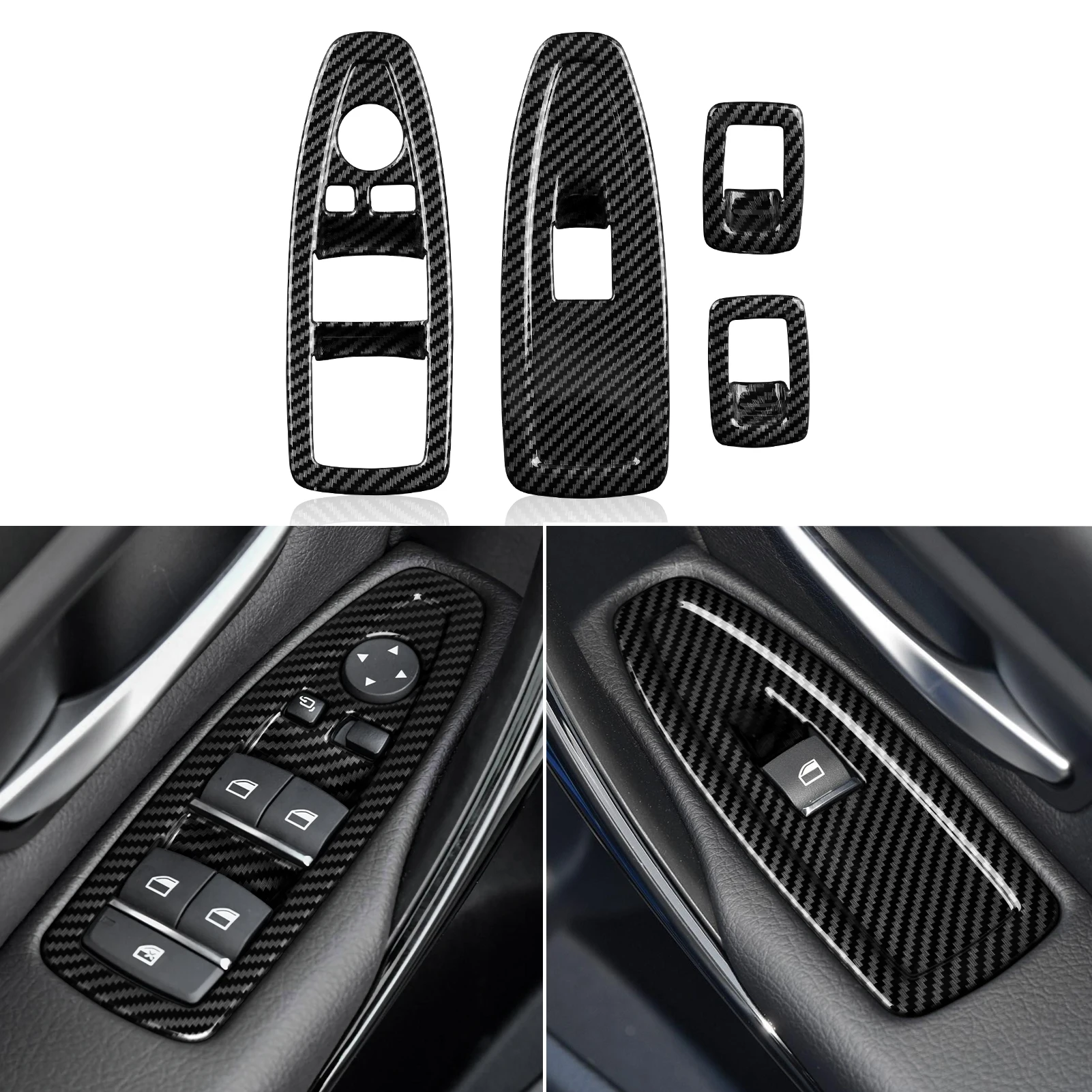 For BMW 3 F30 F34 3GT (2012-2018) Car Window Lift Switch Cover Panel, Carbon Fiber ABS Trim Sticker
For BMW 3 F30 F34 3GT (2012-2018) Car Window Lift Switch Cover Panel, Carbon Fiber ABS Trim Sticker