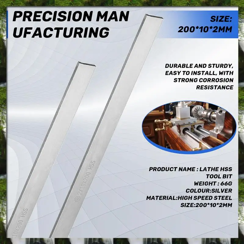 Новый токарный станок для резки металла 2 мм х 10 мм х 200 мм, бит из быстрорежущей стали, 2 шт.
Новый токарный станок для резки металла 2 мм х 10 мм х 200 мм, бит из быстрорежущей стали, 2 шт.