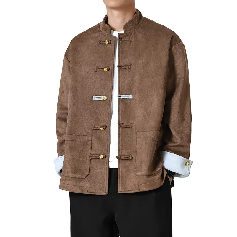 Autumn and Winter New Men's Clothing New Chinese Deerskin Velvet Color Matching Four-leaf Clover Metal Buckle Stand-up
Autumn and Winter New Men's Clothing New Chinese Deerskin Velvet Color Matching Four-leaf Clover Metal Buckle Stand-up