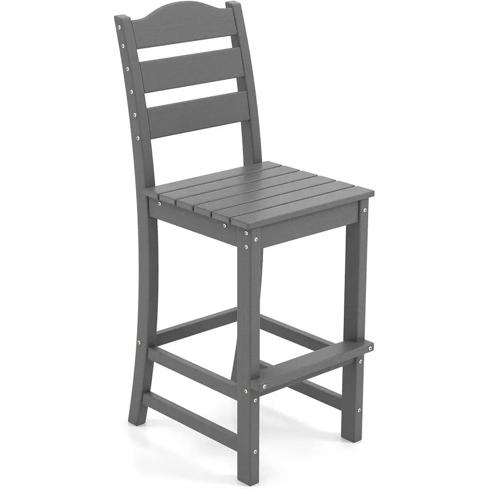 Weatherproof Outdoor HDPE Bar Stool with Backrest and Footrest, 30 Counter Height for Patio or Garden
Weatherproof Outdoor HDPE Bar Stool with Backrest and Footrest, 30 Counter Height for Patio or Garden