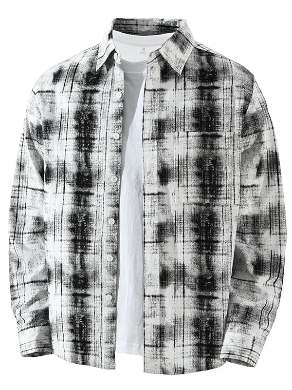 Retro Japanese Style Tie Dye Plaid Cotton Long Sleeve Casual Shirt Men's Fashionable Versatile Loose Fit Classic Collar Shirt
Retro Japanese Style Tie Dye Plaid Cotton Long Sleeve Casual Shirt Men's Fashionable Versatile Loose Fit Classic Collar Shirt