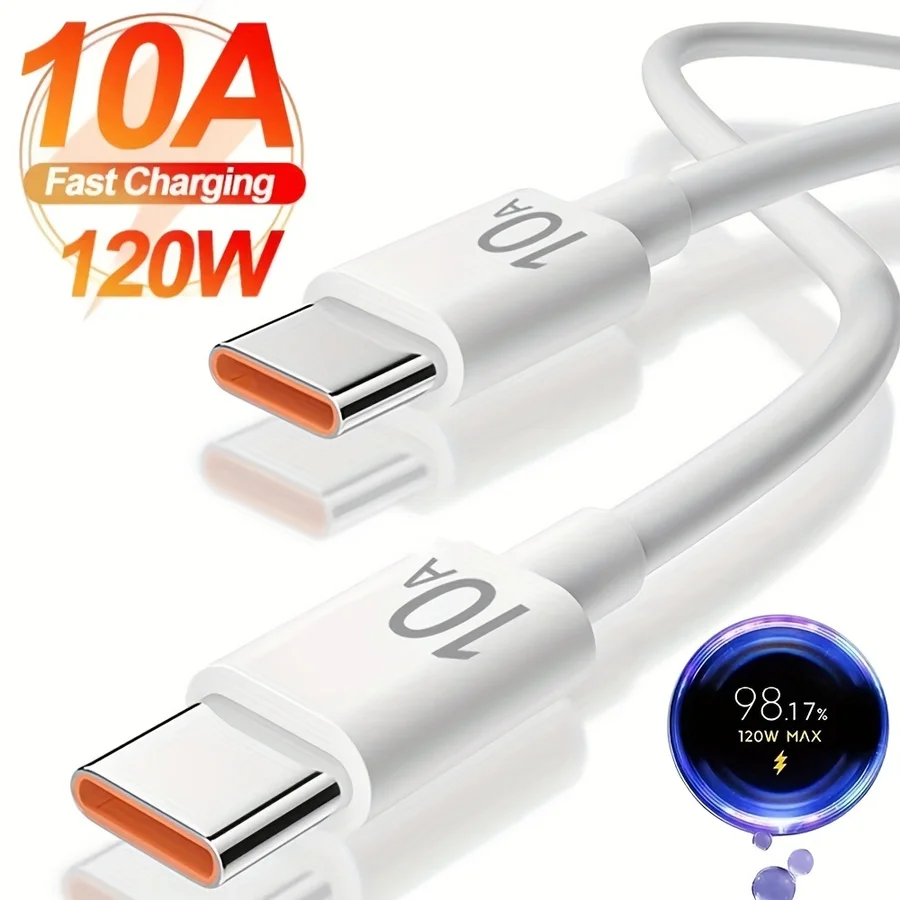 Кабель для быстрой зарядки 120W 10A с двумя разъемами Type-C для iPhone 15 16 Pro MAX, S24, S23, Huawei P, быстрая зарядка USB-C
Кабель для быстрой зарядки 120W 10A с двумя разъемами Type-C для iPhone 15 16 Pro MAX, S24, S23, Huawei P, быстрая зарядка USB-C
