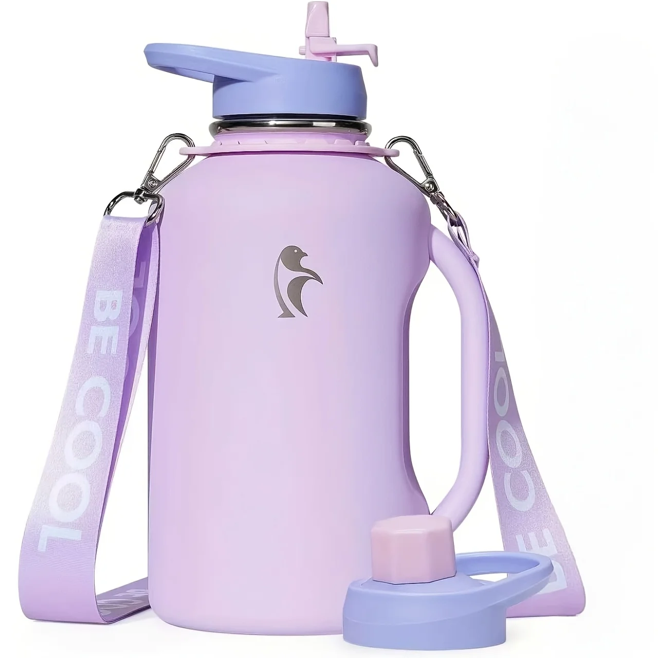 Half Gallon Water Bottle with Straw, 64 Oz Insulated Stainless Steel Water Jug with Handle Metal Double-Walled Vacuum Large Flask with Strap Leakproof, Keep Cold 48 Hrs Hot 24Hrs
Half Gallon Water Bottle with Straw, 64 Oz Insulated Stainless Steel Water Jug with Handle Metal Double-Walled Vacuum Large Flask with Strap Leakproof, Keep Cold 48 Hrs Hot 24Hrs