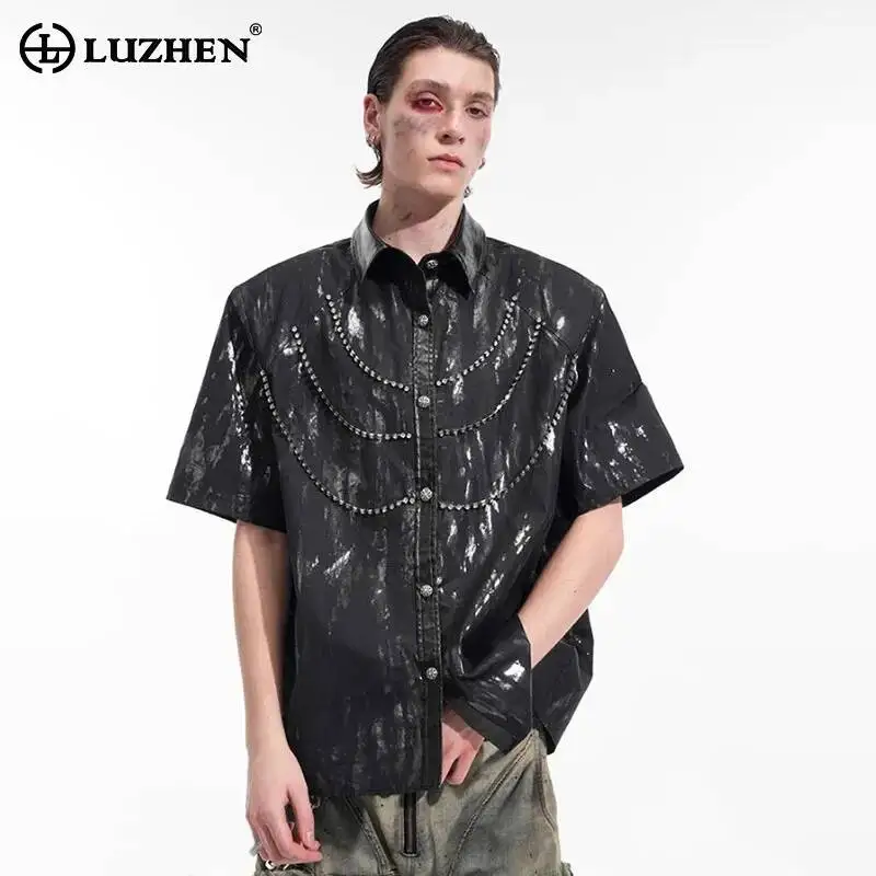 LUZHEN Design Tie-dyed Patchwork Trendy 2025 Short Diamond New Sleeve Shirts Men's Handsome Luxury Shoulder Pad Male Tops JY5452
LUZHEN Design Tie-dyed Patchwork Trendy 2025 Short Diamond New Sleeve Shirts Men's Handsome Luxury Shoulder Pad Male Tops JY5452